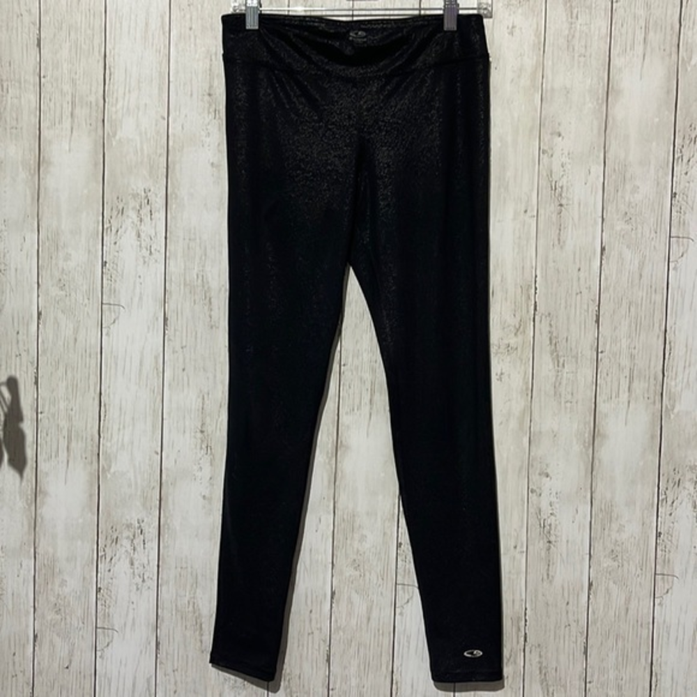 Champion Womens‎ Black Sparkle Athletic Leggings Pants DUODRY Size M